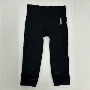 GYMSHARK Black Perforated Seamless Cropped